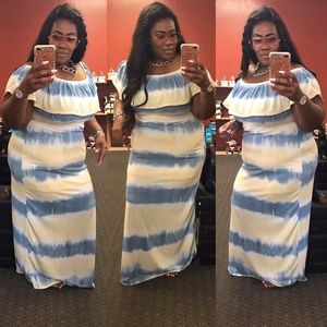 PLUS SIZE OFF SHOULDER MAXI DRESS